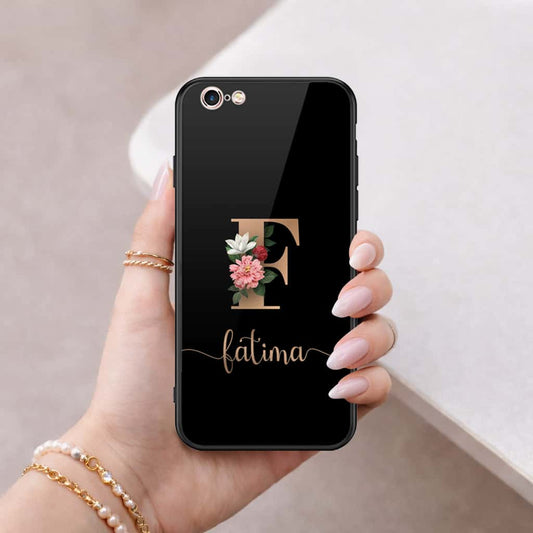 iPhone 6S / 6 Cover - Personalized Alphabet Series - HQ Ultra Shine Premium Infinity Glass Soft Silicon Borders Case
