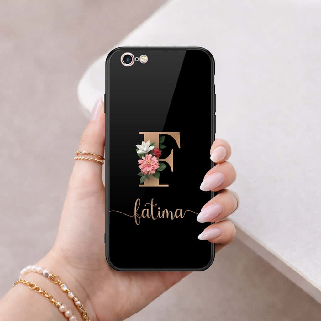 iPhone 6s Plus / 6 Plus Cover - Personalized Alphabet Series - HQ Ultra Shine Premium Infinity Glass Soft Silicon Borders Case