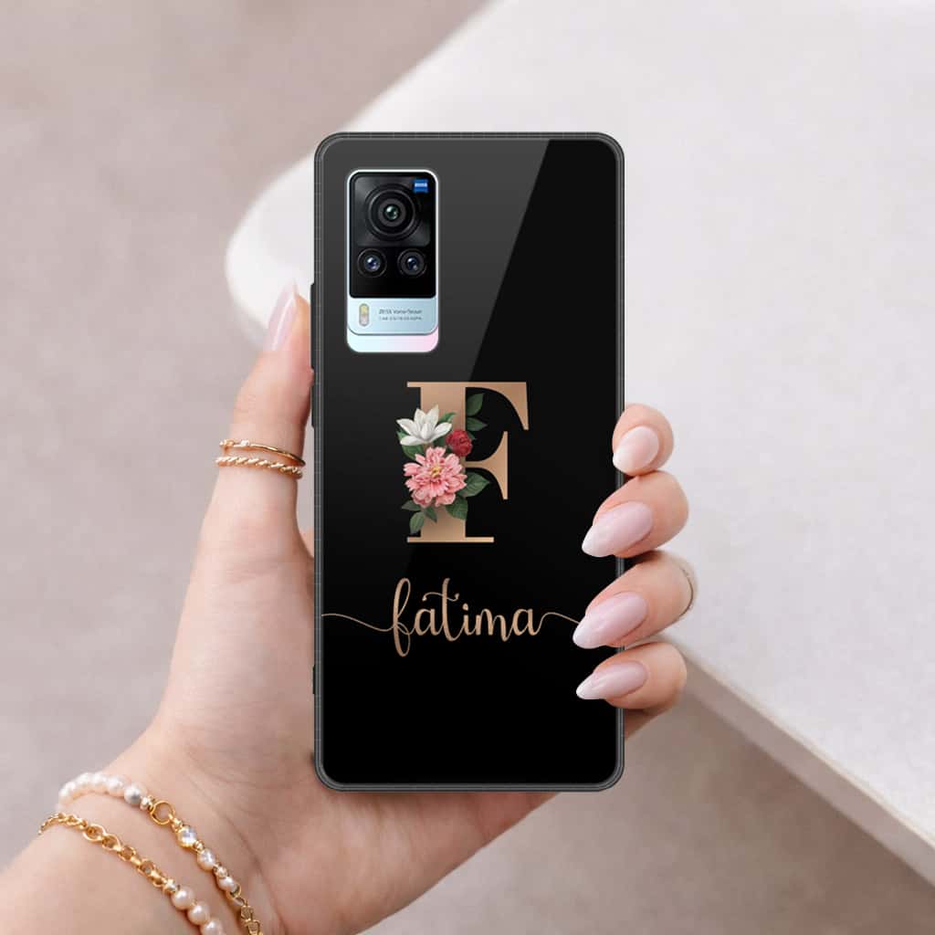 Vivo X60 Cover - Personalized Alphabet Series - HQ Ultra Shine Premium Infinity Glass Soft Silicon Borders Case
