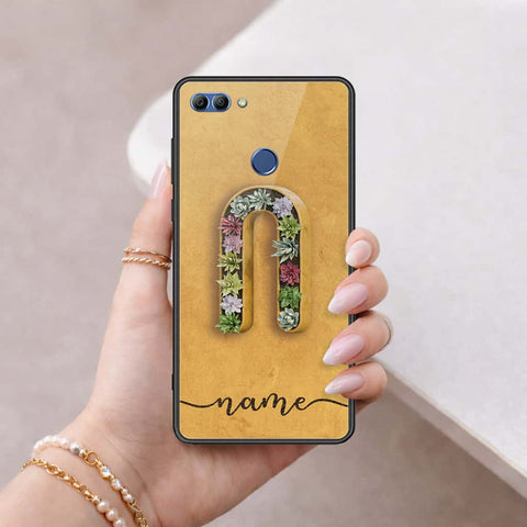Huawei Enjoy 8 Plus Cover - Personalized Alphabet Series - HQ Ultra Shine Premium Infinity Glass Soft Silicon Borders Case
