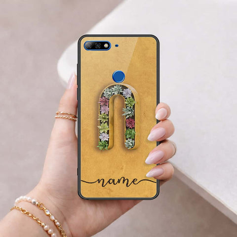 Huawei Honor 7C Cover - Personalized Alphabet Series - HQ Ultra Shine Premium Infinity Glass Soft Silicon Borders Case