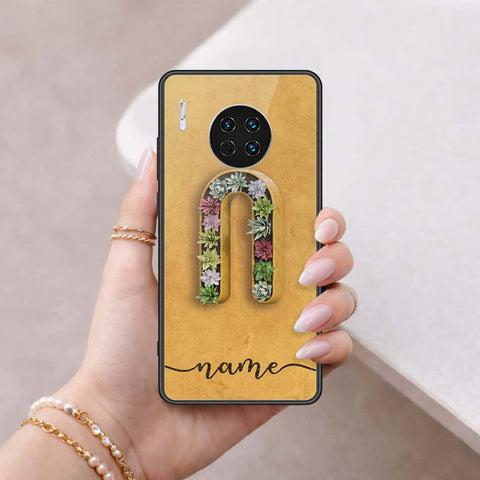 Huawei Mate 30 Cover - Personalized Alphabet Series - HQ Ultra Shine Premium Infinity Glass Soft Silicon Borders Case