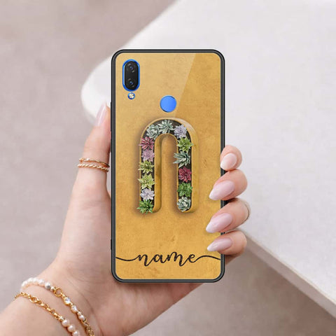 Huawei Honor Play Cover - Personalized Alphabet Series - HQ Ultra Shine Premium Infinity Glass Soft Silicon Borders Case