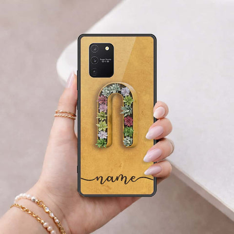 Samsung Galaxy M80s Cover - Personalized Alphabet Series - HQ Ultra Shine Premium Infinity Glass Soft Silicon Borders Case