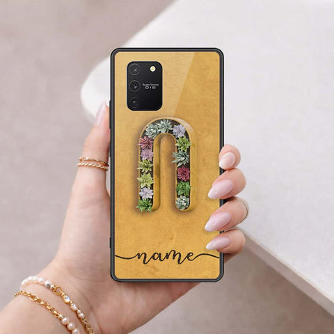 Samsung Galaxy A91 Cover - Personalized Alphabet Series - HQ Ultra Shine Premium Infinity Glass Soft Silicon Borders Case