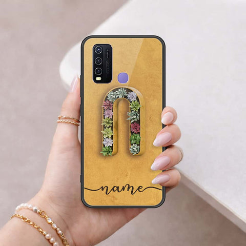 Vivo Y30 Cover - Personalized Alphabet Series - HQ Ultra Shine Premium Infinity Glass Soft Silicon Borders Case