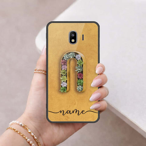 Samsung Galaxy J4 2018 Cover - Personalized Alphabet Series - HQ Ultra Shine Premium Infinity Glass Soft Silicon Borders Case