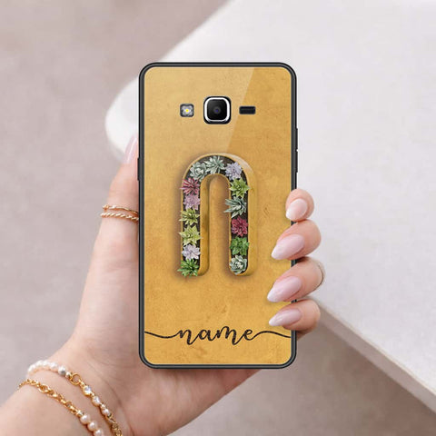 Samsung Galaxy J2 Prime Cover - Personalized Alphabet Series - HQ Ultra Shine Premium Infinity Glass Soft Silicon Borders Case