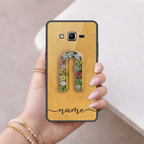 Samsung Galaxy Grand Prime Cover - Personalized Alphabet Series - HQ Ultra Shine Premium Infinity Glass Soft Silicon Borders Case