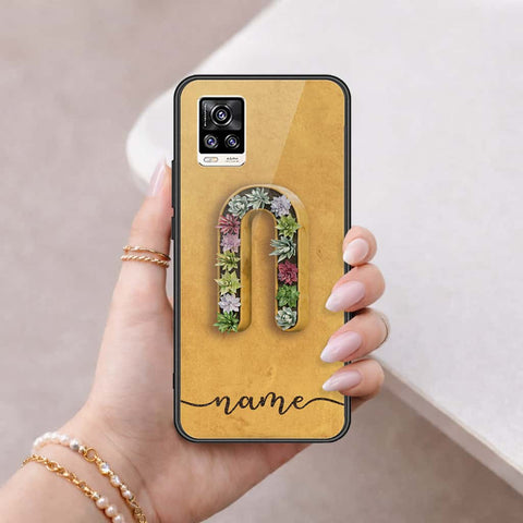 Vivo V20 Cover - Personalized Alphabet Series - HQ Ultra Shine Premium Infinity Glass Soft Silicon Borders Case