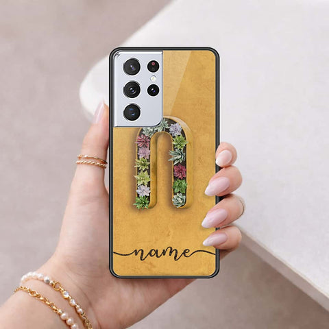 Samsung Galaxy S21 Ultra 5G Cover - Personalized Alphabet Series - HQ Ultra Shine Premium Infinity Glass Soft Silicon Borders Case