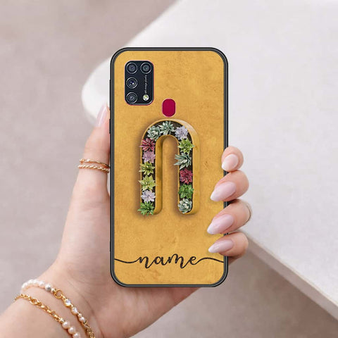 Samsung Galaxy M21s Cover - Personalized Alphabet Series - HQ Ultra Shine Premium Infinity Glass Soft Silicon Borders Case