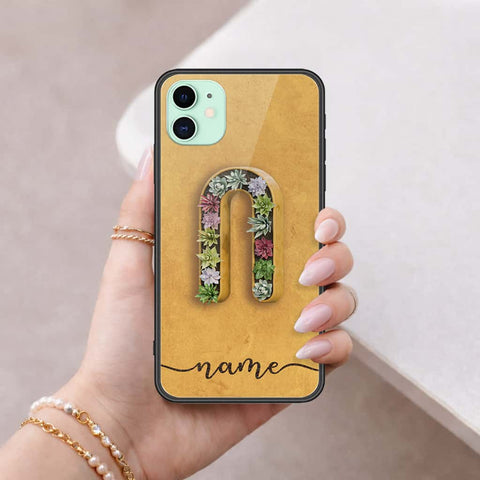 iPhone 11 - Personalized Alphabet Series - HQ Ultra Shine Premium Infinity Glass Soft Silicon Borders Case