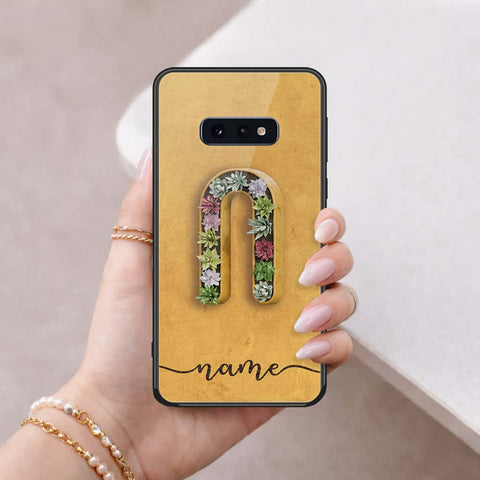 Samsung Galaxy S10e Cover - Personalized Alphabet Series - HQ Ultra Shine Premium Infinity Glass Soft Silicon Borders Case