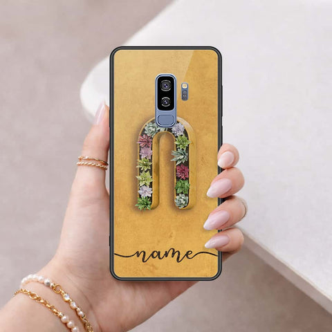 Samsung Galaxy S9 Plus Cover - Personalized Alphabet Series - HQ Ultra Shine Premium Infinity Glass Soft Silicon Borders Case