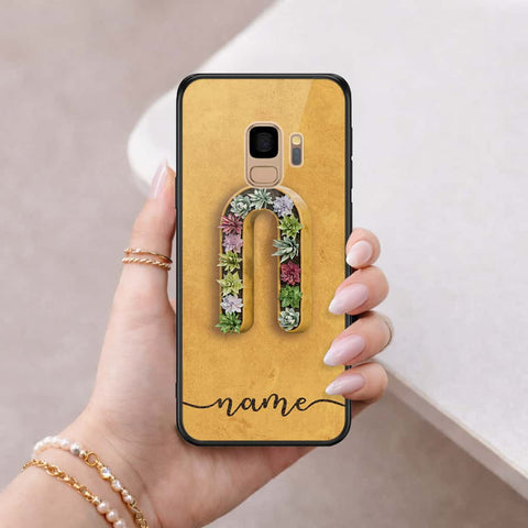 Samsung Galaxy S9 Cover - Personalized Alphabet Series - HQ Ultra Shine Premium Infinity Glass Soft Silicon Borders Case