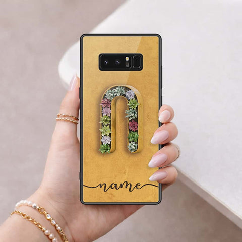 Samsung Galaxy Note 8 Cover - Personalized Alphabet Series - HQ Ultra Shine Premium Infinity Glass Soft Silicon Borders Case