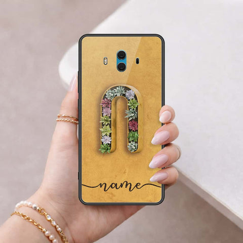 Huawei Mate 10 Cover - Personalized Alphabet Series - HQ Ultra Shine Premium Infinity Glass Soft Silicon Borders Case