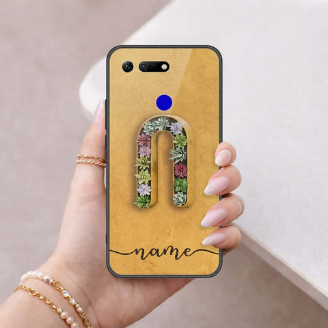 Huawei Honor View 20 Cover - Personalized Alphabet Series - HQ Ultra Shine Premium Infinity Glass Soft Silicon Borders Case