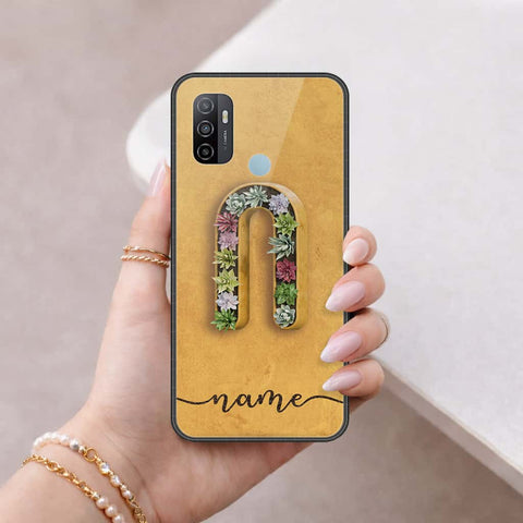 Oppo A53 Cover - Personalized Alphabet Series - HQ Ultra Shine Premium Infinity Glass Soft Silicon Borders Case