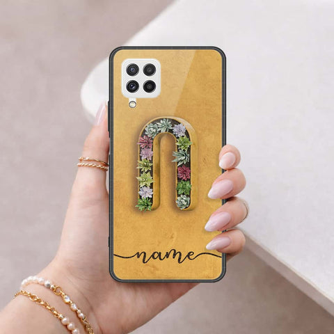 Samsung Galaxy A22 Cover - Personalized Alphabet Series - HQ Ultra Shine Premium Infinity Glass Soft Silicon Borders Case