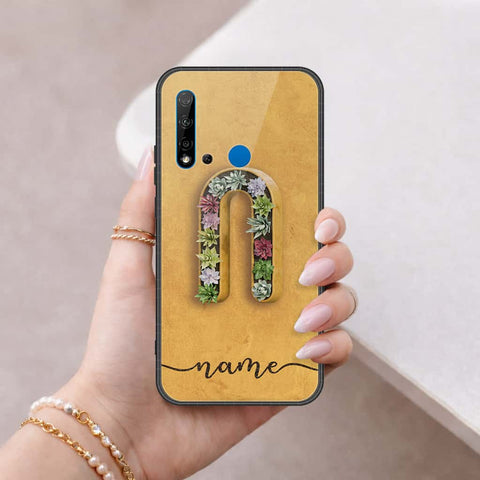 Huawei P20 Lite 2019 Cover - Personalized Alphabet Series - HQ Ultra Shine Premium Infinity Glass Soft Silicon Borders Case