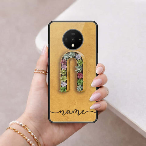 OnePlus 7T Cover - Personalized Alphabet Series - HQ Ultra Shine Premium Infinity Glass Soft Silicon Borders Case