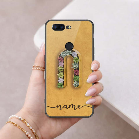 OnePlus 5T Cover - Personalized Alphabet Series - HQ Ultra Shine Premium Infinity Glass Soft Silicon Borders Case