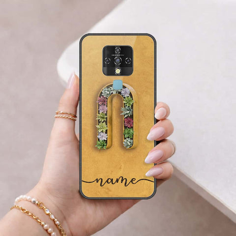 Tecno Camon 16 Cover - Personalized Alphabet Series - HQ Ultra Shine Premium Infinity Glass Soft Silicon Borders Case