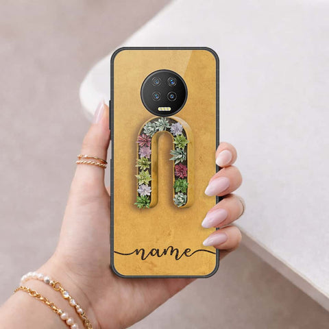 Infinix Note 7 Cover - Personalized Alphabet Series - HQ Ultra Shine Premium Infinity Glass Soft Silicon Borders Case