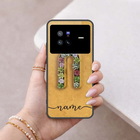 Vivo X80 Cover - Personalized Alphabet Series - HQ Ultra Shine Premium Infinity Glass Soft Silicon Borders Case
