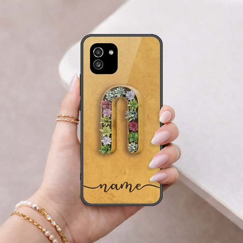 Samsung Galaxy A03 Cover - Personalized Alphabet Series - HQ Ultra Shine Premium Infinity Glass Soft Silicon Borders Case