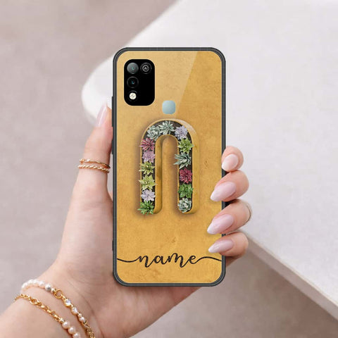 Infinix Hot 10 Play Cover - Personalized Alphabet Series - HQ Ultra Shine Premium Infinity Glass Soft Silicon Borders Case