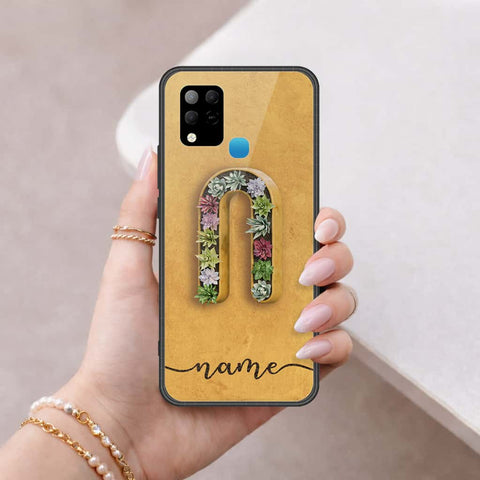Infinix Hot 10s Cover - Personalized Alphabet Series - HQ Ultra Shine Premium Infinity Glass Soft Silicon Borders Case