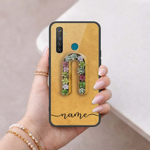 Realme 5 Pro Cover - Personalized Alphabet Series - HQ Ultra Shine Premium Infinity Glass Soft Silicon Borders Case