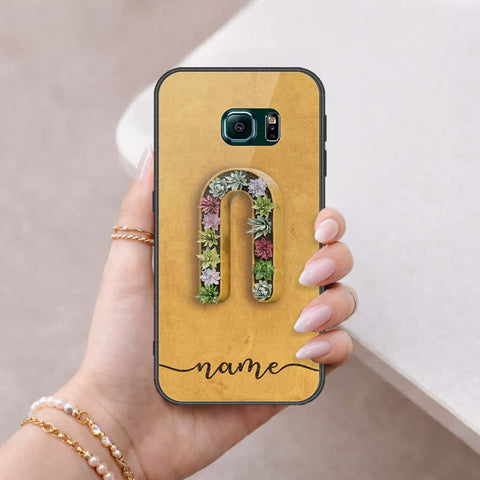 Samsung Galaxy S6 Edge Plus Cover - Personalized Alphabet Series - HQ Ultra Shine Premium Infinity Glass Soft Silicon Borders Case