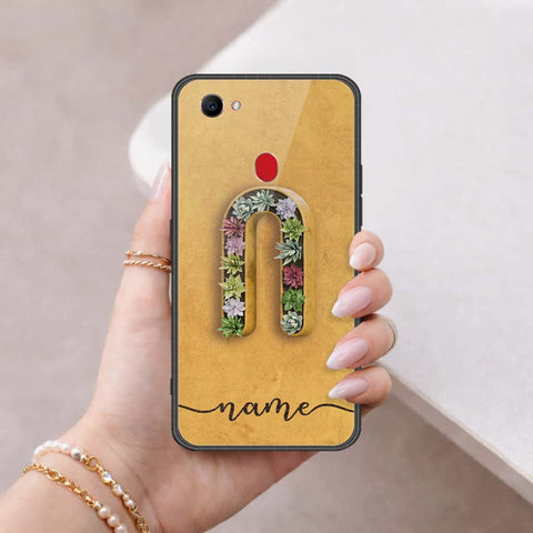 Oppo F7 Cover - Personalized Alphabet Series - HQ Ultra Shine Premium Infinity Glass Soft Silicon Borders Case