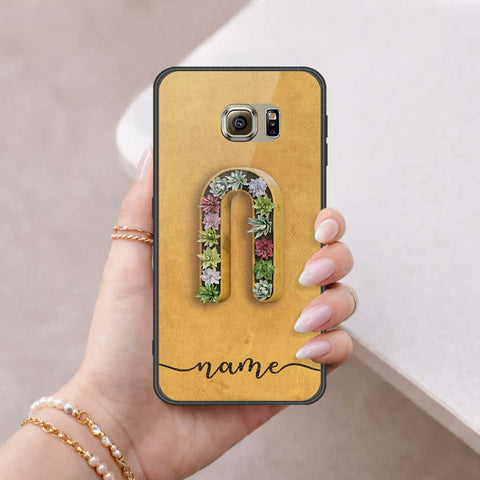 Samsung Galaxy S6 Cover - Personalized Alphabet Series - HQ Ultra Shine Premium Infinity Glass Soft Silicon Borders Case