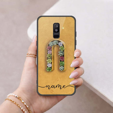 Samsung Galaxy A6 Plus 2018 Cover - Personalized Alphabet Series - HQ Ultra Shine Premium Infinity Glass Soft Silicon Borders Case