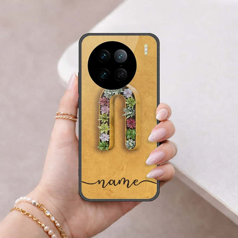 Vivo X90 Pro Cover - Personalized Alphabet Series - HQ Ultra Shine Premium Infinity Glass Soft Silicon Borders Case