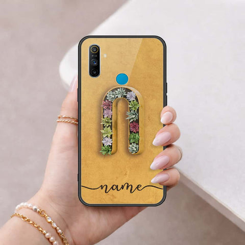 Realme 5s Cover - Personalized Alphabet Series - HQ Ultra Shine Premium Infinity Glass Soft Silicon Borders Case