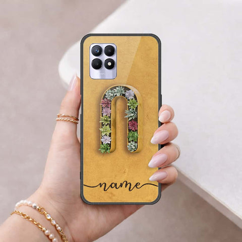 Realme 8i Cover - Personalized Alphabet Series - HQ Ultra Shine Premium Infinity Glass Soft Silicon Borders Case