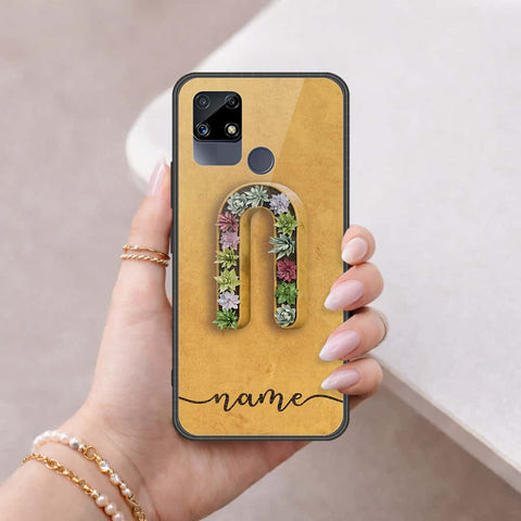 Realme Narzo 20 Cover - Personalized Alphabet Series - HQ Ultra Shine Premium Infinity Glass Soft Silicon Borders Case