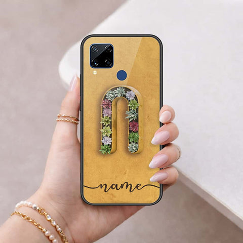 Realme C15 Cover - Personalized Alphabet Series - HQ Ultra Shine Premium Infinity Glass Soft Silicon Borders Case