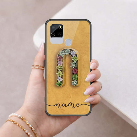 Realme C12 Cover - Personalized Alphabet Series - HQ Ultra Shine Premium Infinity Glass Soft Silicon Borders Case