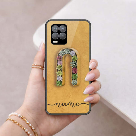 Realme 8 Cover - Personalized Alphabet Series - HQ Ultra Shine Premium Infinity Glass Soft Silicon Borders Case