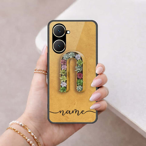 Vivo Y03 Cover - Personalized Alphabet Series - HQ Ultra Shine Premium Infinity Glass Soft Silicon Borders Case