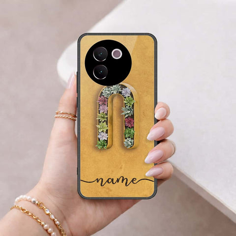 Vivo V30e Cover - Personalized Alphabet Series - HQ Ultra Shine Premium Infinity Glass Soft Silicon Borders Case