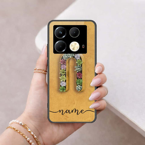 Infinix Note 40 Cover - Personalized Alphabet Series - HQ Ultra Shine Premium Infinity Glass Soft Silicon Borders Case