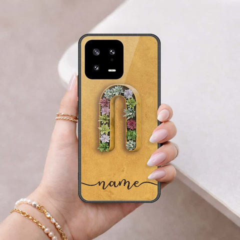 Xiaomi 13 Cover - Personalized Alphabet Series - HQ Ultra Shine Premium Infinity Glass Soft Silicon Borders Case